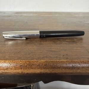 VTG Sheaffer Imperial I Black Cartridge Fountain Pen Chrome Fluted Cap Stylpoint
